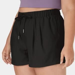 Sz 3X HALARA Black Gathered Elastic Waist Pocket Shorts